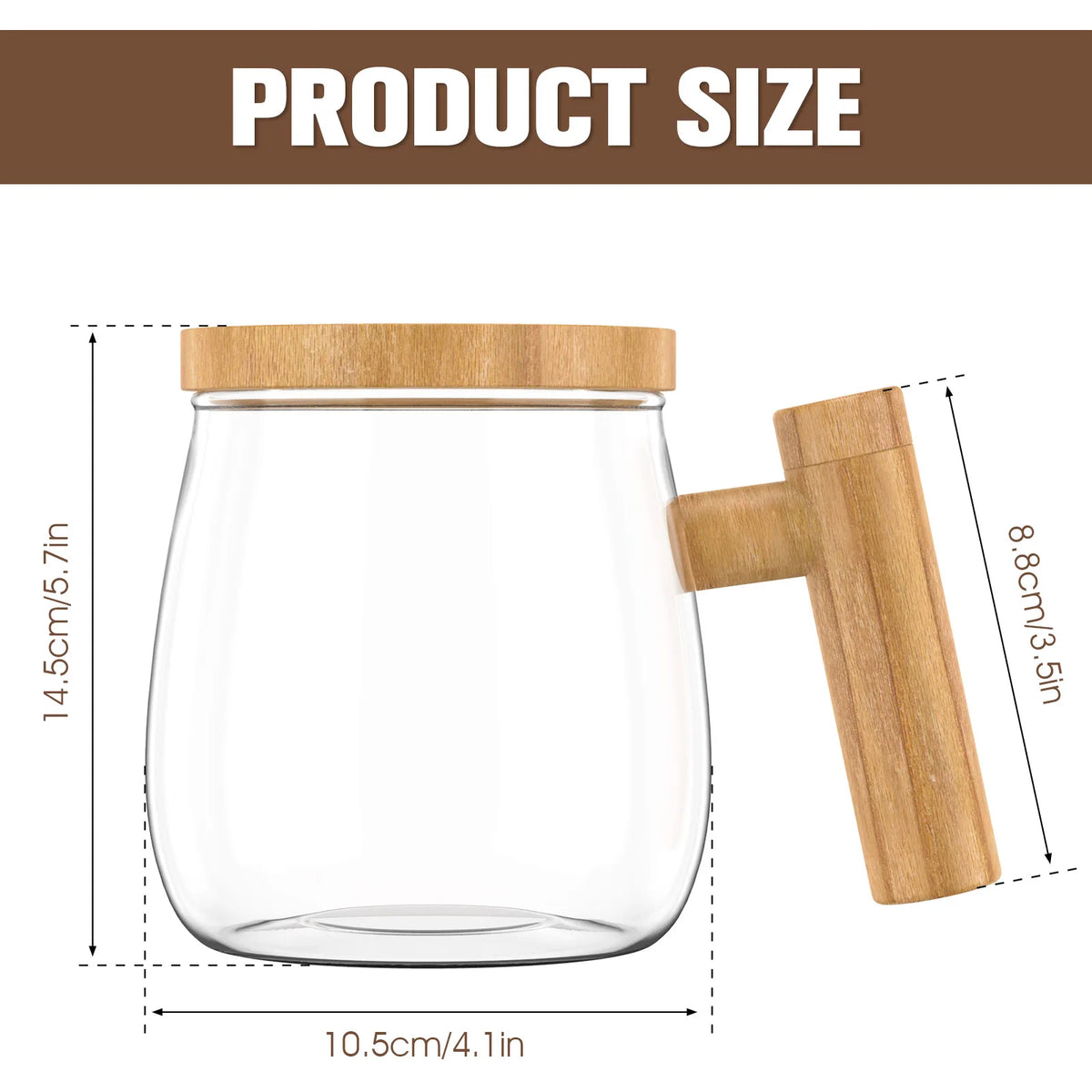 1 Pc Self Stirring Mug with Measurement Glass Self Mixing Mug 400ML Selfs Mixing Cups Battery Powered Selfs Stirring Coffee Mugs